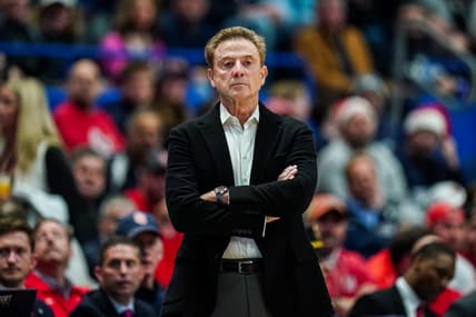 Dec 23, 2023; Hartford, Connecticut, USA; St. John's Red Storm head coach Rick Pitino watches from the sideline as they take on the Connecticut Huskies at XL Center. Mandatory Credit: David Butler II-USA TODAY Sports