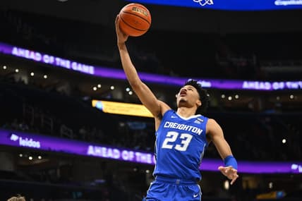 Jan 2, 2024; Washington, District of Columbia, USA; Creighton Bluejays guard Trey Alexander (23) shoots against the Georgetown Hoyas during the first half at Capital One Arena. Mandatory Credit: Brad Mills-USA TODAY Sports