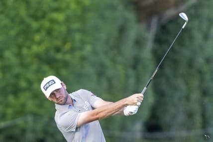January 12, 2024; Honolulu, Hawaii, USA; Austin Eckroat hits his fairway shot on the eighth hole during the second round of the Sony Open in Hawaii golf tournament at Waialae Country Club. Mandatory Credit: Kyle Terada-USA TODAY Sports