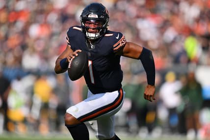Chicago Bears' Justin Fields against Green Bay Packers