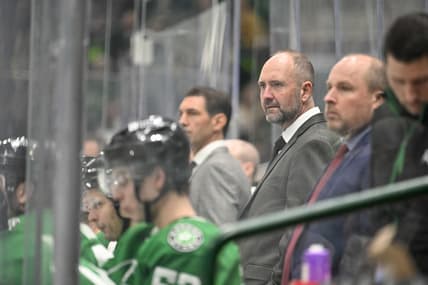 Dec 21, 2023; Dallas, Texas, USA; Dallas Stars head coach Pete Deboer during the game between the Dallas Stars and the Vancouver Canucks at the American Airlines Center. Mandatory Credit: Jerome Miron-USA TODAY Sports