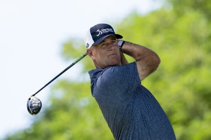 January 13, 2024; Honolulu, Hawaii, USA; Stewart Cink hits his tee shot on the second hole during the third round of the Sony Open in Hawaii golf tournament at Waialae Country Club. Mandatory Credit: Kyle Terada-USA TODAY Sports