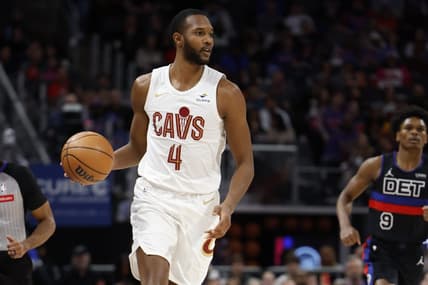 Mar 1, 2024; Detroit, Michigan, USA;  Cleveland Cavaliers forward Evan Mobley (4) dribbles in the first half against the Detroit Pistons at Little Caesars Arena. Mandatory Credit: Rick Osentoski-USA TODAY Sports