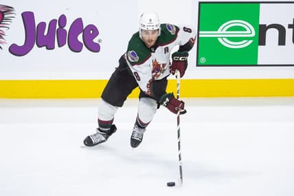 Mar 1, 2024; Ottawa, Ontario, CAN; Arizona Coyotes center Nick Schmaltz (8) skates with the puck in the third period against the Ottawa Senators at the Canadian Tire Centre. Mandatory Credit: Marc DesRosiers-USA TODAY Sports