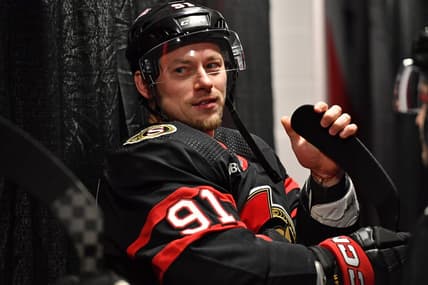 Mar 2, 2024; Philadelphia, Pennsylvania, USA; Ottawa Senators right wing Vladimir Tarasenko (91) in the tunnel before warmups against the Philadelphia Flyers at Wells Fargo Center. Mandatory Credit: Eric Hartline-USA TODAY Sports