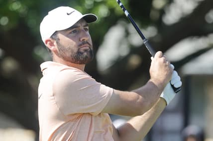 Mar 7, 2024; Orlando, Florida, USA;  Scottie Scheffler hits his drive on the first tee during the first round of the Arnold Palmer Invitational golf tournament. Mandatory Credit: Reinhold Matay-USA TODAY Sports