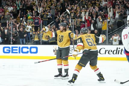 Chandler Stephenson and Mark Stone (Photo- Vegas Golden Knights via Twitter)