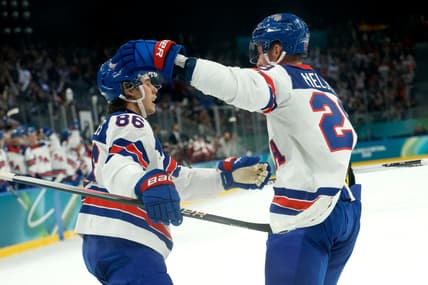 Olympics: Ice Hockey-Men Group C - LAT-USA