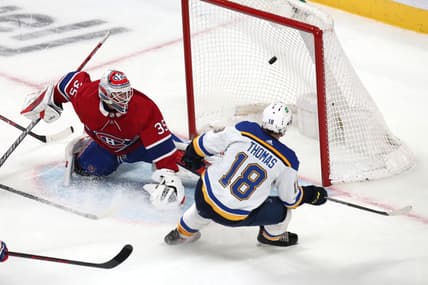 NHL: St. Louis Blues at Montreal Canadiens, robert thomas trade target