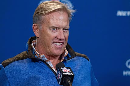 John Elway and the Broncos are looking to move up in the draft