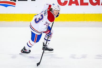 Mar 13, 2021; Calgary, Alberta, CAN; Montreal Canadiens right wing Tyler Toffoli (73) skates against the Calgary Flames during the first period at Scotiabank Saddledome. Mandatory Credit: Sergei Belski-USA TODAY Sports