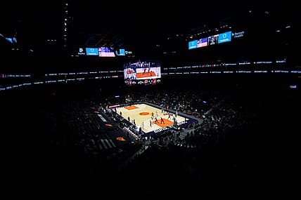 May 13, 2021; Phoenix, Arizona, USA; A general view of the interior of Phoenix Suns Arena during game action between the Phoenix Suns and the Portland Trail Blazers during the first half . Mandatory Credit: Joe Camporeale-USA TODAY Sports