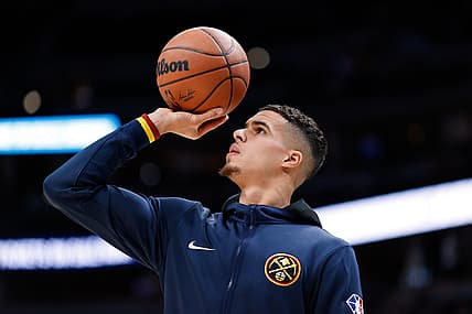 Oct 29, 2021; Denver, Colorado, USA; Denver Nuggets forward Michael Porter Jr. (1) before the game against the Dallas Mavericks at Ball Arena. Mandatory Credit: Isaiah J. Downing-USA TODAY Sports