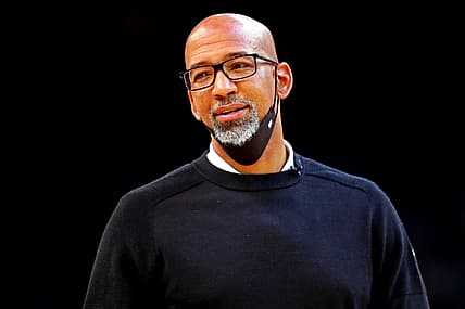 Nov 30, 2021; Phoenix, Arizona, USA; Phoenix Suns head coach Monty Williams reacts during the first quarter against the Golden State Warriors at Footprint Center. Mandatory Credit: Mark J. Rebilas-USA TODAY Sports