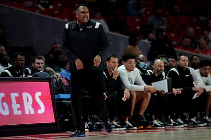 Feb 2, 2022; Houston, Texas, USA; Tulane Green Wave head coach Ron Hunter shouts instructions to his players on the court against the Houston Cougars during the first half at Fertitta Center. Mandatory Credit: Erik Williams-USA TODAY Sports