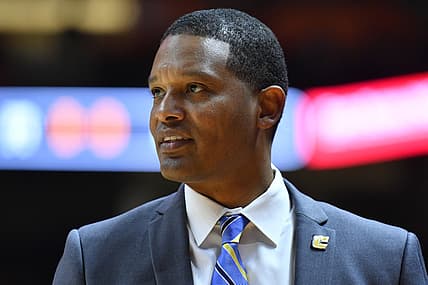 Nov 25, 2019; Knoxville, TN, USA; Chattanooga Mocs head coach Lamont Paris during the first half against the Tennessee Volunteers at Thompson-Boling Arena. Mandatory Credit: Randy Sartin-USA TODAY Sports