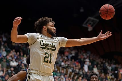 Colorado State University's David Roddy reaches for the rebound against Fresno State at Moby Arena in Fort Collins, Colorado on Friday, Feb. 11, 2022.

Ftc 0211 Ja Csu Fresno Mens Bball 010