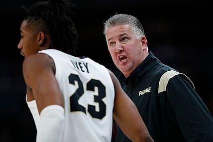 Purdue Boilermakers yells at guard Jaden Ivey (23) during the first half of the Big Ten men's championship game on Sunday, March 13, 2022, at Gainbridge Fieldhouse in Indianapolis.

Iowa Hawkeyes Versus Purdue Boilermakers In Big Ten Men S Championship Title Game On Sunday March 13 2022 At Gainbridge Fieldhouse In Indianapolis

Syndication The Indianapolis Star