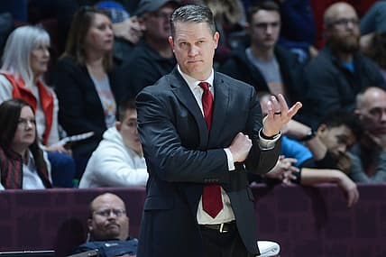 Dec 21, 2019; Blacksburg, Virginia, USA; Virginia Military Institute Keydets head coach Dan Earl reacts during the game against the Virginia Tech Hokies at Cassell Coliseum. Mandatory Credit: Michael Thomas Shroyer-USA TODAY Sports