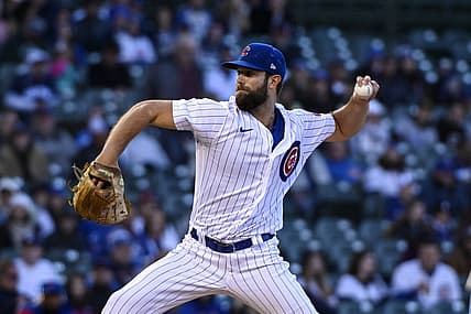 May 7, 2022; Chicago, Illinois, USA;  Chicago Cubs starting pitcher Daniel Norris (49) delivers against the Los Angeles Dodgers during the first inning at Wrigley Field. Mandatory Credit: Matt Marton-USA TODAY Sports