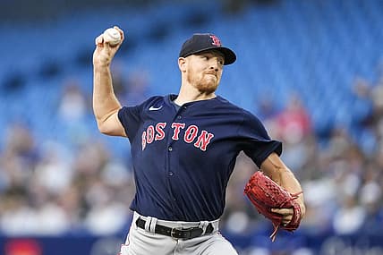 Jun 29, 2022; Toronto, Ontario, CAN; Boston Red Sox starting pitcher Nick Pivetta (37) delivers a pitch against the Toronto Blue Jays during the first inning at Rogers Centre. Mandatory Credit: Kevin Sousa-USA TODAY Sports
