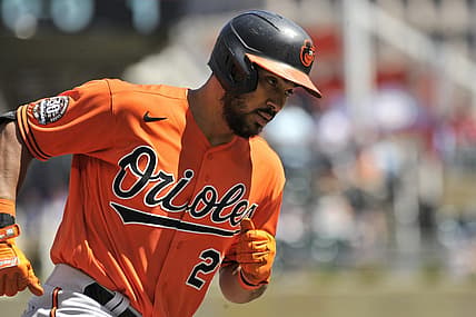Jul 2, 2022; Minneapolis, Minnesota, USA; Baltimore Orioles left fielder Anthony Santander (25) rounds the bases after hitting a home run off Minnesota Twins starting pitcher Sonny Gray (not pictured) during the third inning at Target Field. Mandatory Credit: Jeffrey Becker-USA TODAY Sports