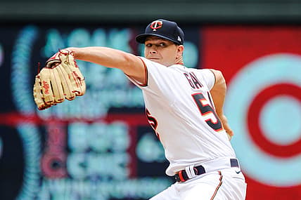 Jul 2, 2022; Minneapolis, Minnesota, USA; Minnesota Twins starting pitcher Sonny Gray (54) in action against the Baltimore Orioles at Target Field. Mandatory Credit: Jeffrey Becker-USA TODAY Sports