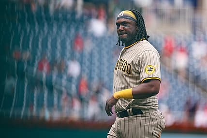 Aug 14, 2022; Washington, District of Columbia, USA; San Diego Padres first baseman Josh Bell (24) looks on against the Washington Nationals during the ninth inning at Nationals Park. Mandatory Credit: Scott Taetsch-USA TODAY Sports