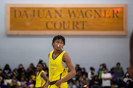 Camden's D.J. Wagner (21) returns to the game after being tended to for a nose bleed against Roselle Catholic Friday, Dec. 17, 2021 in Camden, NJ. Camden won 67-64.

Jl Camden Roselle 121721 01

Syndication Courier Post
