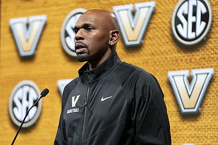 Oct 19, 2022; Birmingham, Alabama, US; Vanderbilt Commodores head coach Jerry Stackhouse during the SEC Basketball Media Days at Grand Bohemian Hotel. Mandatory Credit: Marvin Gentry-USA TODAY Sports