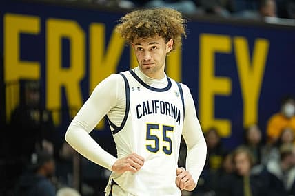 Dec 10, 2022; Berkeley, California, USA; California Golden Bears guard Devin Askew (55) during the first half against the Butler Bulldogs at Haas Pavilion. Mandatory Credit: Darren Yamashita-USA TODAY Sports