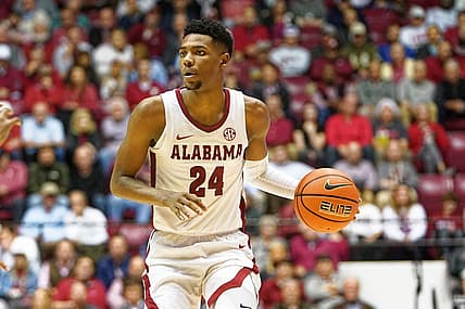 Dec 13, 2022; Tuscaloosa, Alabama, USA; Alabama Crimson Tide forward Brandon Miller (24) during the second half at Coleman Coliseum. Mandatory Credit: Marvin Gentry-USA TODAY Sports