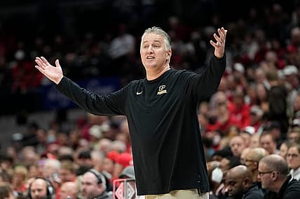 Jan 5, 2023; Columbus, OH, USA;  Purdue Boilermakers head coach Matt Painter reacts during the second half of the NCAA men's basketball game against the Ohio State Buckeyes at Value City Arena. Purdue won 71-69. Mandatory Credit: Adam Cairns-The Columbus Dispatch

Basketball Purdue At Ohio State