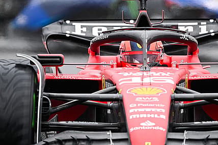 Jun 17, 2023; Montreal, Quebec, CAN; Ferrari driver Charles Leclerc (MON) races during the qualifying session of the Canadian Grand Prix at Circuit Gilles Villeneuve. Mandatory Credit: David Kirouac-USA TODAY Sports