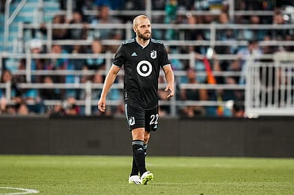 Jul 8, 2023; Saint Paul, Minnesota, USA; Minnesota United forward Teemu Pukki (22) looks on during the second half against Austin FC at Allianz Field. Mandatory Credit: Brace Hemmelgarn-USA TODAY Sports