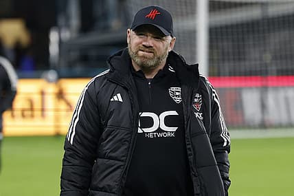 Oct 7, 2023; Washington, District of Columbia, USA; D.C. United head coach Wayne Rooney walks onto the pitch prior to the match against New York City FC at Audi Field. Mandatory Credit: Geoff Burke-USA TODAY Sports