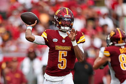 Washington Commanders quarterback Jayden Daniels