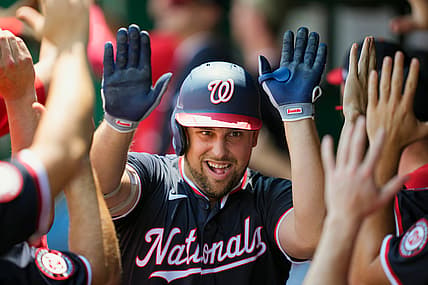 Washington Nationals first baseman Nathaniel Lowe