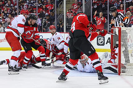 NHL: Stanley Cup Playoffs-Carolina Hurricanes at New Jersey Devils