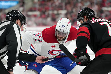 NHL: Stanley Cup Playoffs-Montreal Canadiens at Carolina Hurricanes, kirby dach