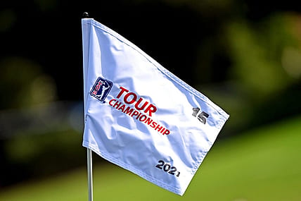 Sep 2, 2021; Atlanta, Georgia, USA; A view of the flag stick during the first round of the Tour Championship golf tournament. Mandatory Credit: Adam Hagy-USA TODAY Sports