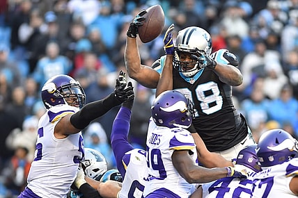 Panthers running back Jonathan Stewart scores a touchdown in NFL Week 14