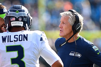 Seahawks' Pete Carroll during a game against the Panthers.