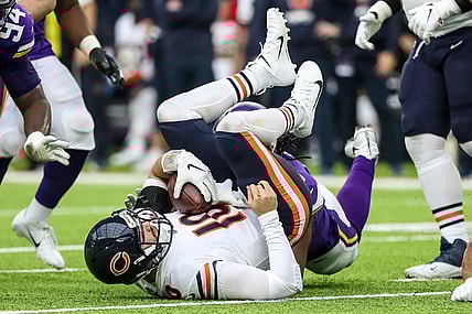 Chicago Bears QB Mitchell Trubisky sacked by the Vikings
