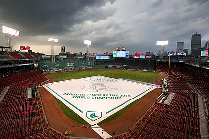 General view of Fenway Park during Red Sox-Twins game.