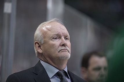 Stars head coach Lindy Ruff during NHL game against the Penguins