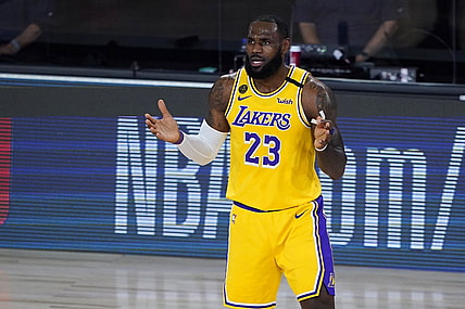 Lakers star LeBron James against the Raptors at Walt Disney World
