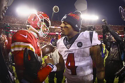 Chiefs' Patrick Mahomes and Texans Deshaun Watson after game - NFL Week 1