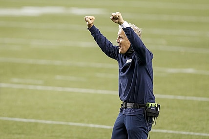 Seahawks' head coach Pete Carroll during game against Patriots