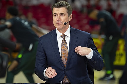 Feb 29, 2020; College Park, Maryland, USA;  American sports broadcaster Rece Davis stand curtsied before the between the Maryland Terrapins and the Michigan State Spartans is at XFINITY Center. Mandatory Credit: Tommy Gilligan-USA TODAY Sports